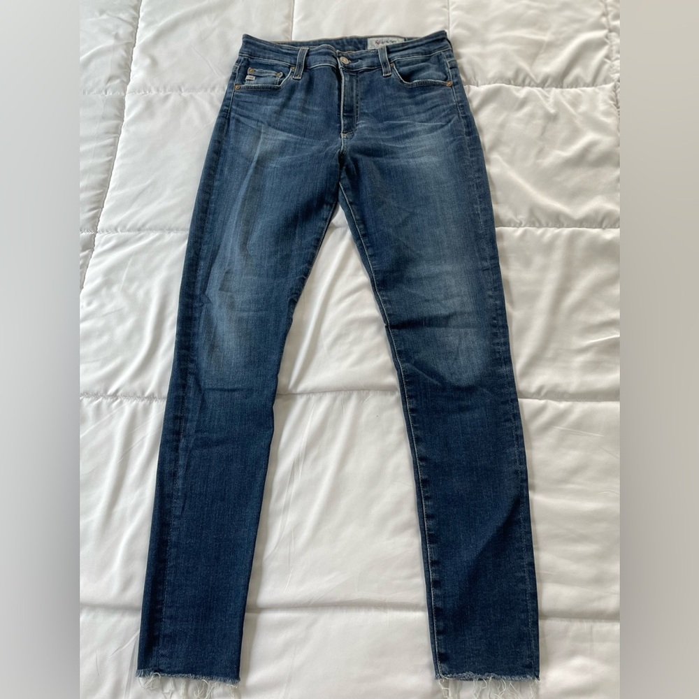AG Farrah High Rise Raw Hem Ankle Skinny Jeans